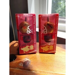 2 Captain Morgan Rum Liquor Bottle Pour Spout Football Theme Helmet Pourers-G11